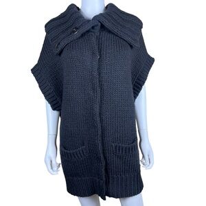 French Connection Oversized Chunky Snap Up Sweater